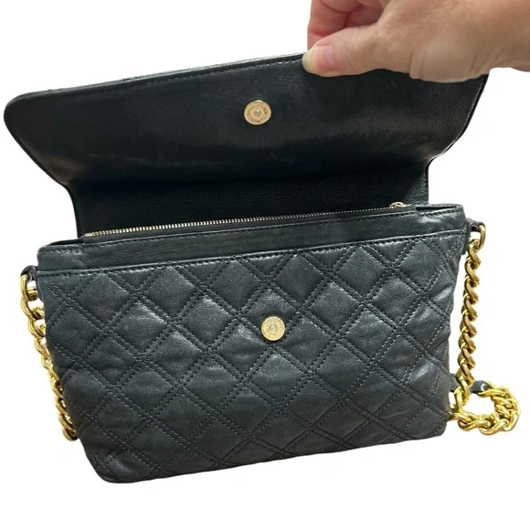 Marc Jacobs Black Quilted Shoulder Bag with Gold Chain